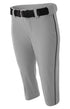 A4 Ladies Low-Rise Softball Pant with Piping and Elastic Bottom (NW6188)